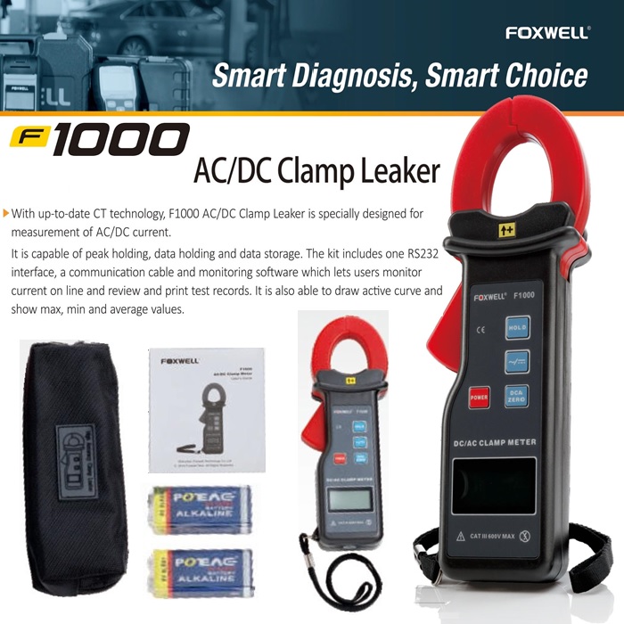 Foxwell F1000 AC/DC Clamp Leaker