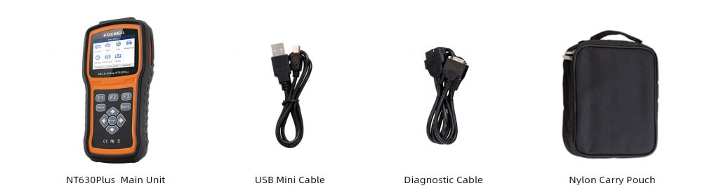 Foxwell NT630Plus ABS & Airbag Reset Tool Package List