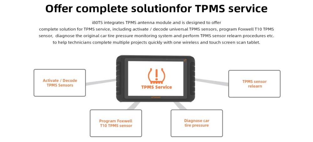Foxwell i80TS Full System Diagnostic Tool TPMS Functions