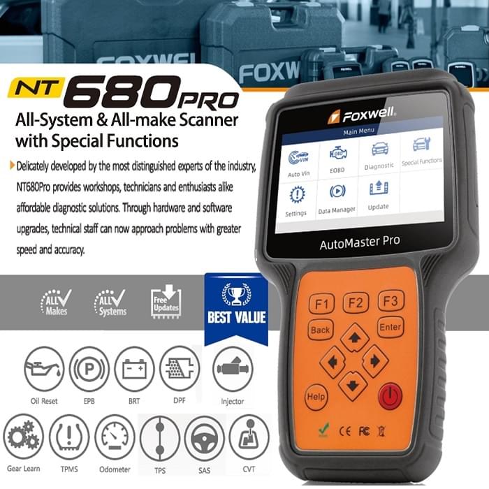 Foxwell NT680Pro All System Scanner with Special Functions
