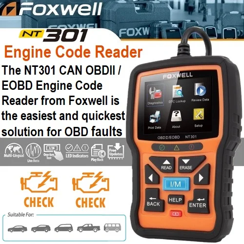 n_chanページ Foxwell NT301 CAN OBDII/EOBD Engine Code Reader – FOXWELL SA
